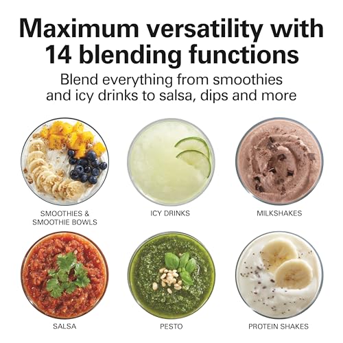 Wave Crusher Blender For Smoothies With 40 Oz Glass Jar and 14 Functions (Stainless Steel / 40oz / Blender)