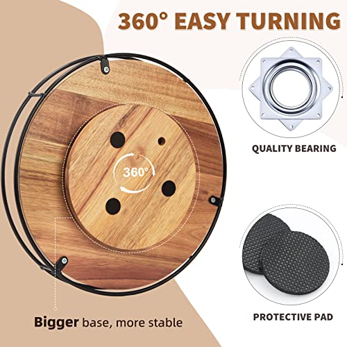 10" Acacia Wood Lazy Susan