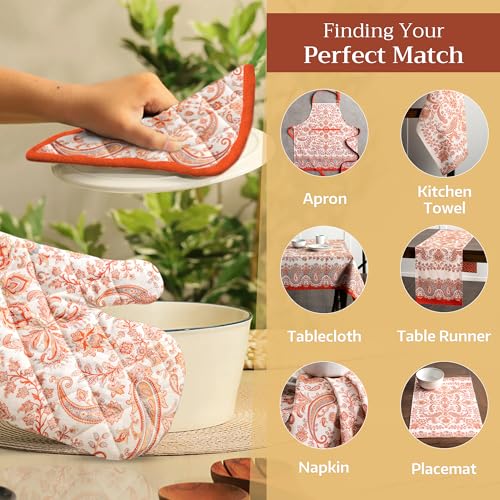 Pot Holders 100% Cotton Potholders (059 - Cachemire / 8" x 8" (Pot Holder Pack of 2))