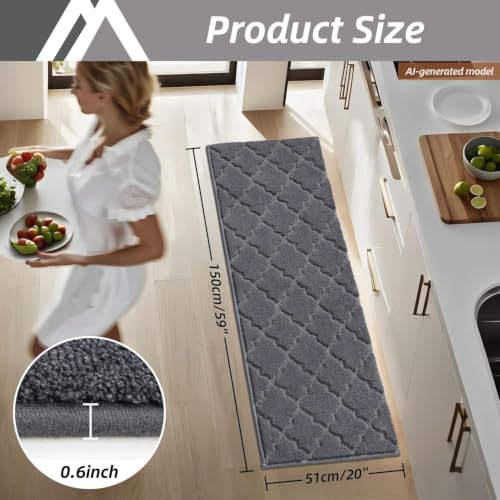 Soft Kitchen Floor Mats and Rugs Non Slip 20"x79"