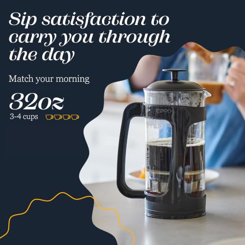 P3 French Press Coffee Maker (Black / 32 oz)