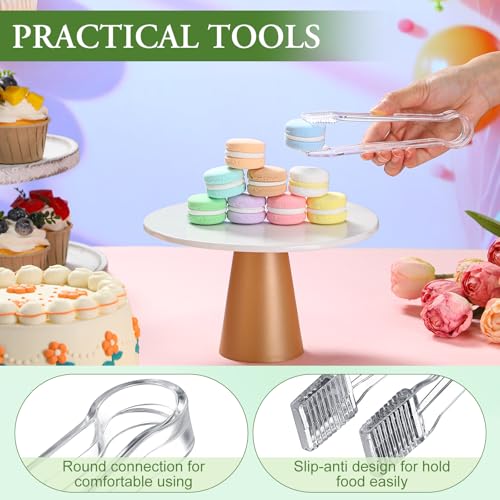 6 Combo Pack 3 Clear Plastic Serving Tongs and 3 Mini Kitchen Candy Scoops