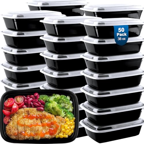 50 Pack Meal Prep Containers 38 oz (38oz50pack)