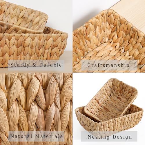 Small Wicker Baskets for Organizing 2 Pack