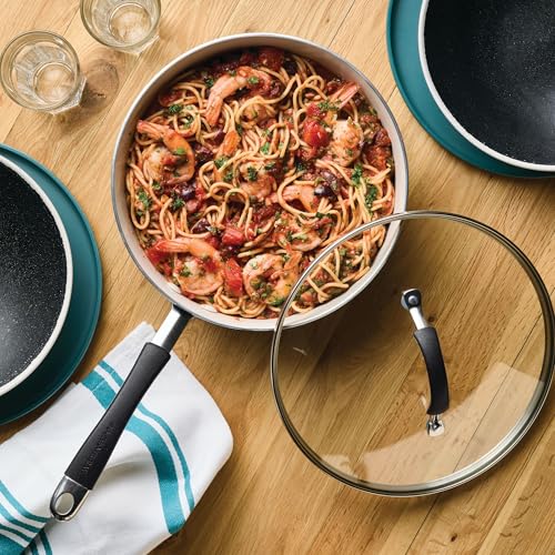 Cucina Ceramic Nonstick Saute Pan with Lid (Saute Pan (10") / Peppercorn)