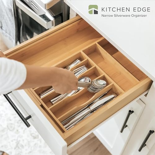 Silverware & Utensil Drawer Organizer (Natural Bamboo / From 10.5" to 19" Wide)