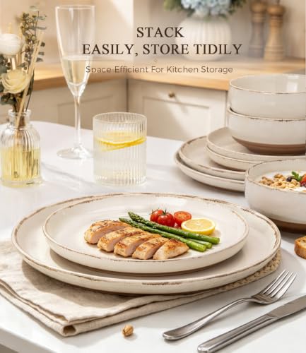 Dinnerware Sets for 6 (Light Beige / Service For 6(24Pcs))