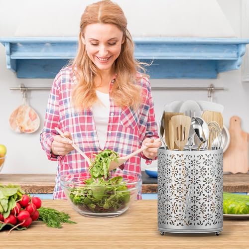 360° Rotating Utensil Holder (Silver)