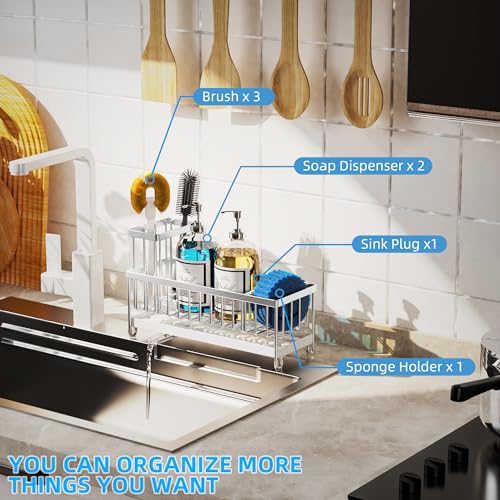 Larger Version Sponge Holder for Kitchen Sink (Stainless Steel)