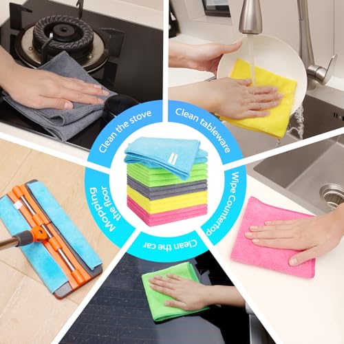 15Pcs Microfiber Cleaning Cloths (Assorted / 11.5x11.5inch-15Pack)