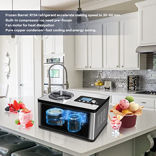 2.1 QT Ice Cream Maker with Built