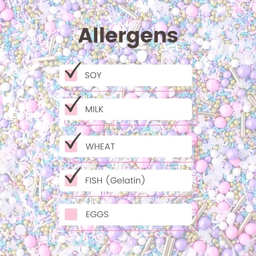 Unicorn Sprinkle Mix (Lavender, Light Blue, Light Pink, White, Gold)