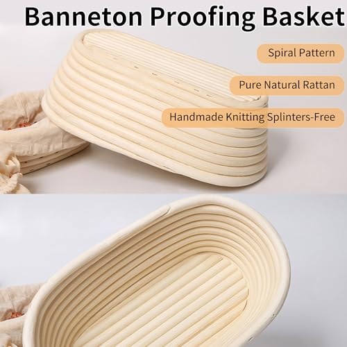Banneton Bread Proofing Basket 2 Pack 10 In Oval Sourdough Proofing Basket