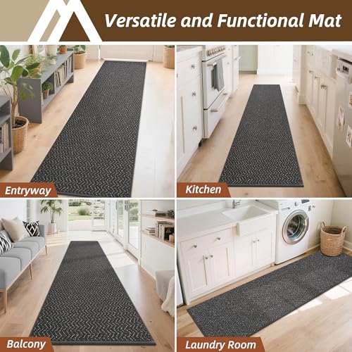 Hallway Runner Rugs Non (Dark Grey / 2'7"x10')