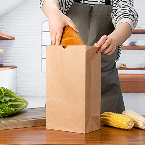 Bag Tek 12 LB Disposable Lunch Bags 100 Sturdy Take (12 lb / Kraft)