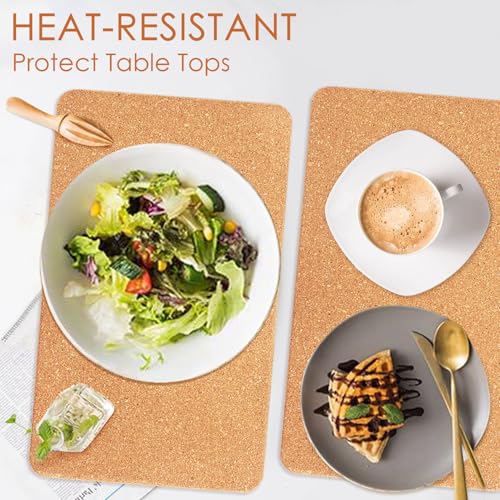 Cork Trivets for Hot Dishes Rectangle (09-12 Inch 4pcs Rectangular)