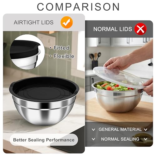 Mixing Bowls with Airtight Lids (Black / Airtight Lids)
