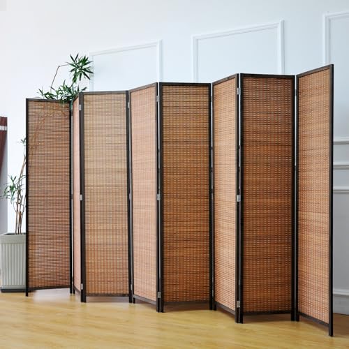 8 Panel Bamboo Room Divider (Brown / 8 Panel)