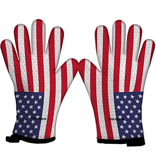 Silicone Smoker BBQ Gloves (Us Flag / One Size Fits Most)
