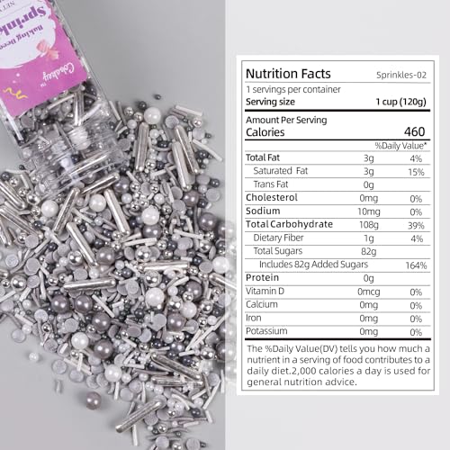 Gray & Sliver Sprinkles for Cake Decorating 4.23ounce (4.23 Ounce)