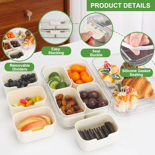 4 Compartment Snackle Box Container with Lid (4 Compartments / White)