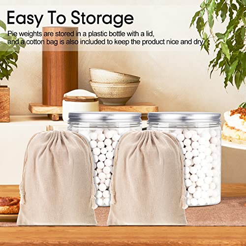 2 Pcs 2 lb Pie Weights Ceramic (White)