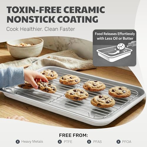 6 Pc Stackable Baking Pans Set (Cream / Gray)
