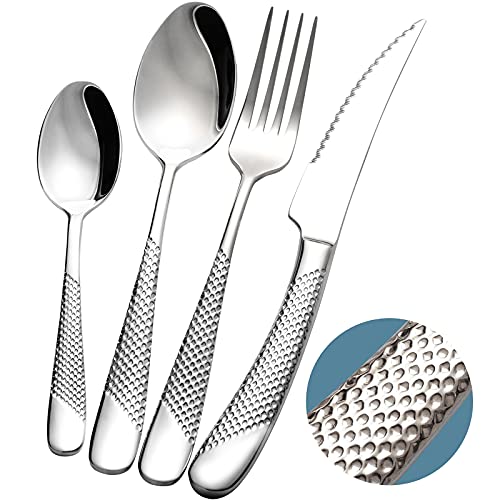16 Piece Modern Hammered 18 (Silver)