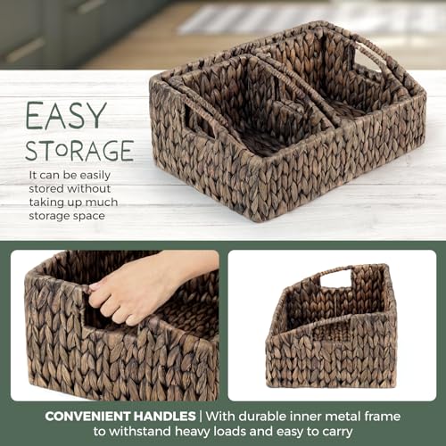 Set of 3 Handwoven Storage Baskets (Espresso)