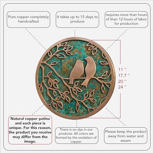 Handmade Wall Hanging Patina Art (Love of Birds / 11 inch)