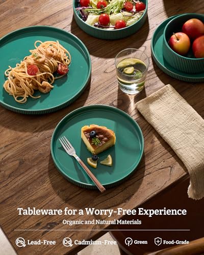 Stoneware Dinnerware Sets for 8 (Sage Green / Service for 8)