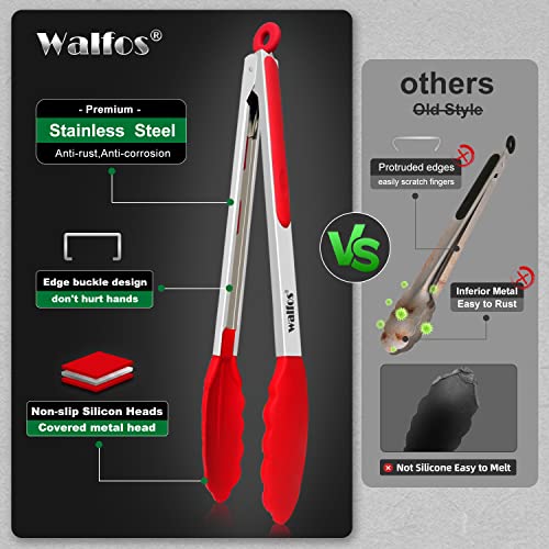 Kitchen Tongs (7+9+12inch / Red)