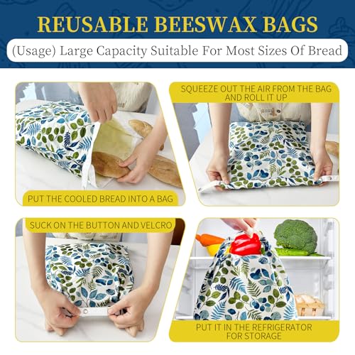 Reusable Beeswax Bread Storage Bag (Lemons & Leaves)