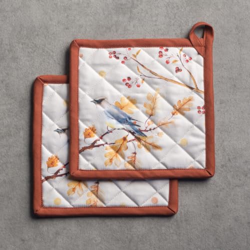 Pot Holders 100% Cotton Potholders (112 - Oak Leaves / 8" x 8" (Pot Holder Pack of 2))