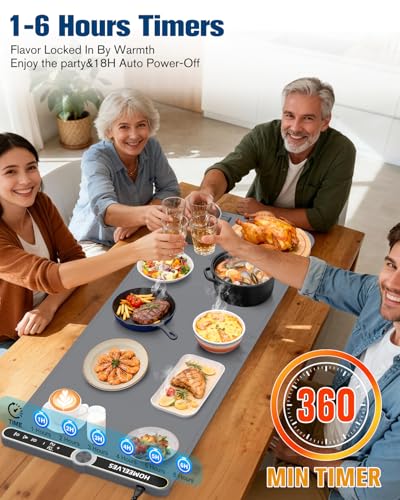 Warming Mat for Food Extra Large (Gray / 39.4x15 Inch)