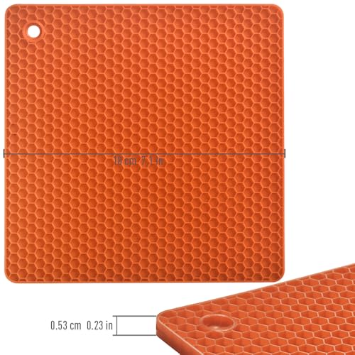 Silicone Square Trivets Mat (Orange)