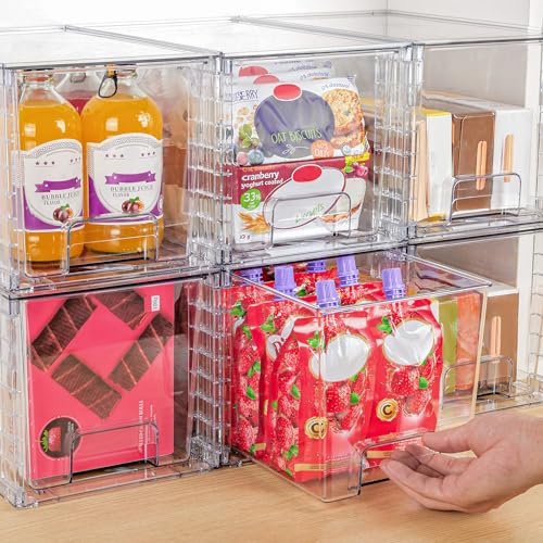 2 Pack Large Stackable Storage Drawers (Clear( 2 Pack))