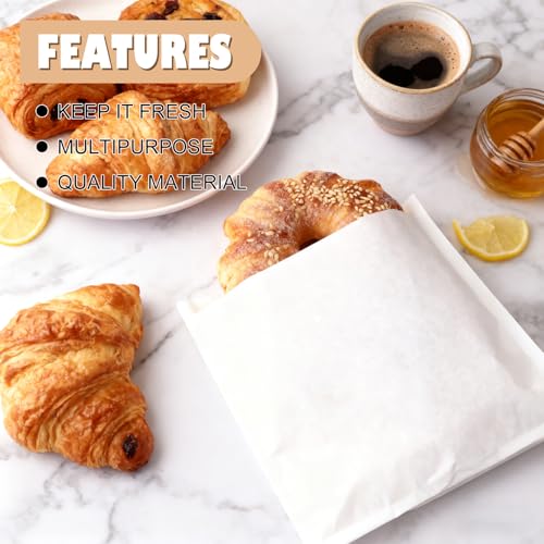 800 Pack Wax Paper Sandwich Bags for Bakery (White-800PCS / 6x7 inch)