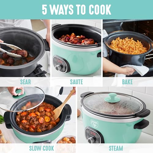 3.5QT Ceramic Nonstick Slow Cooker (Turquoise / 3.5 Quarts)