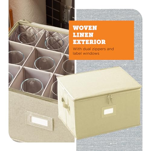 Wine Glass Storage Case (Cream / 1 Pack Wine Glass Storage)