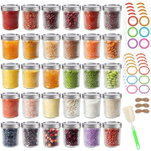 6 oz Glass Mason Jars (6oz-30pcs-D)