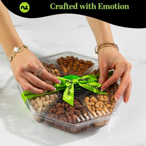 Mixed Nuts Gift Basket + Green Ribbon
