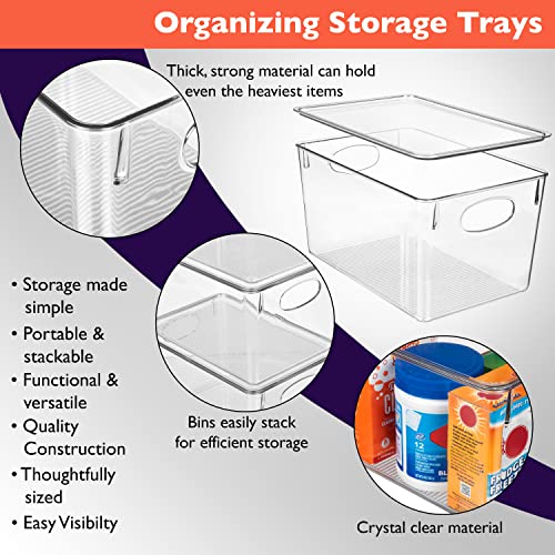 Plastic Storage Bins With lids (4 Count)