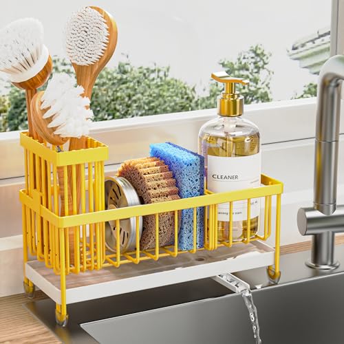 Sponge Holder for Kitchen Sink (Yellow - 9.25″)