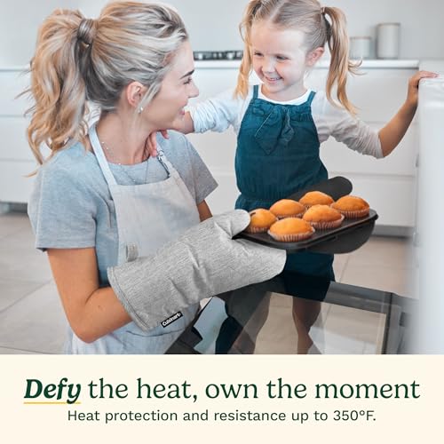 Cuisinart Chambray Kitchen Oven Mitts (Light Gray)