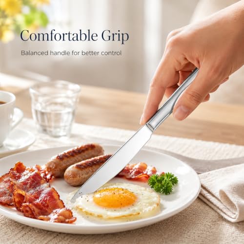 12 Piece Stainless Steel Dinner Knife Set (9.06''Silver Dinner Knife 12pcs)