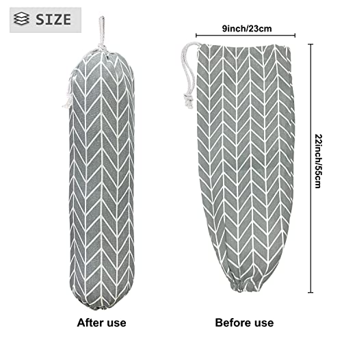 Wall Mount Plastic Grocery Bag Organizer (gray)