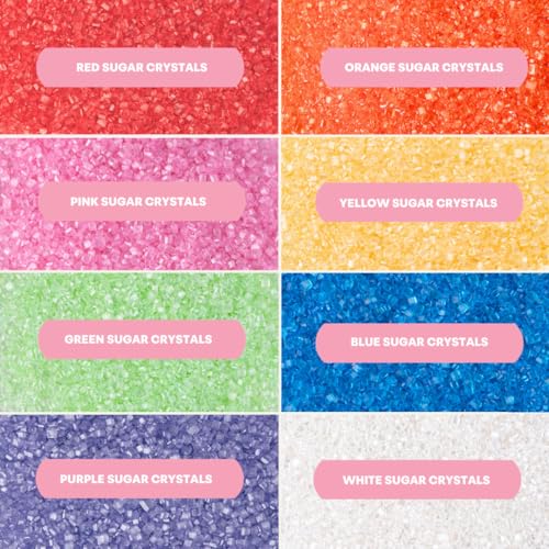 Rainbow Sugar Crystals Multi Pack for Decorating (Rainbow)