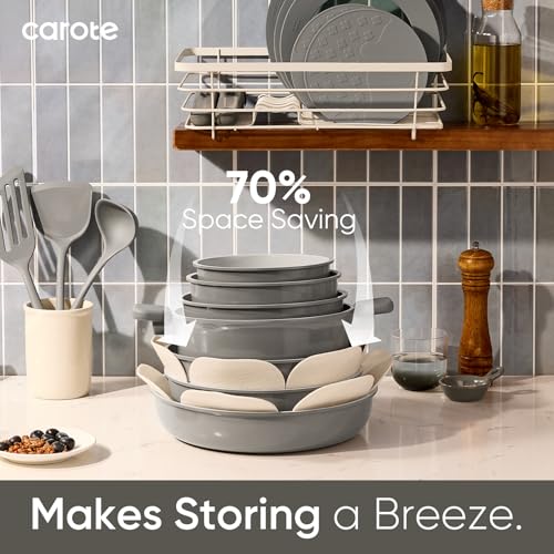 27pcs Ceramic Cookware Set (27 Piece / Dark Gray)