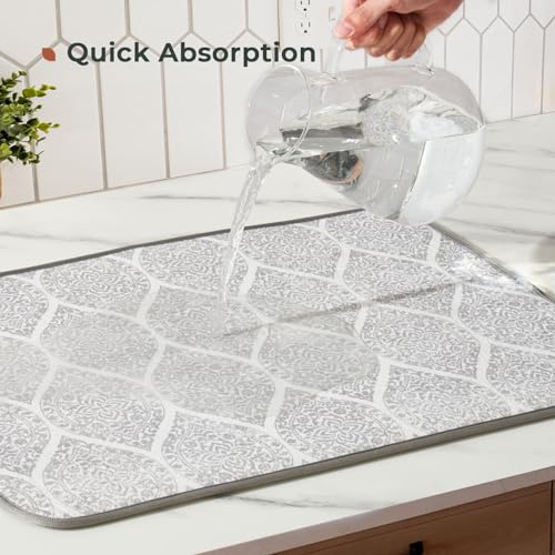 Dish Drying Mats 2 Pack (16''X18'' / Modern Medallion)